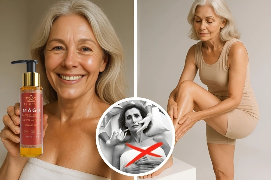 Femme utilisant l'huile Aureva Magic